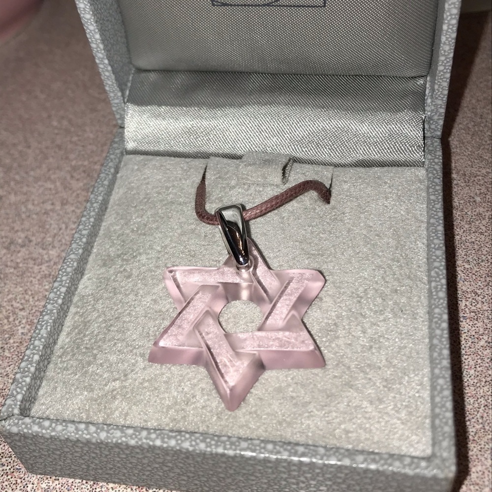 Lalique Star of David Necklace New in Box